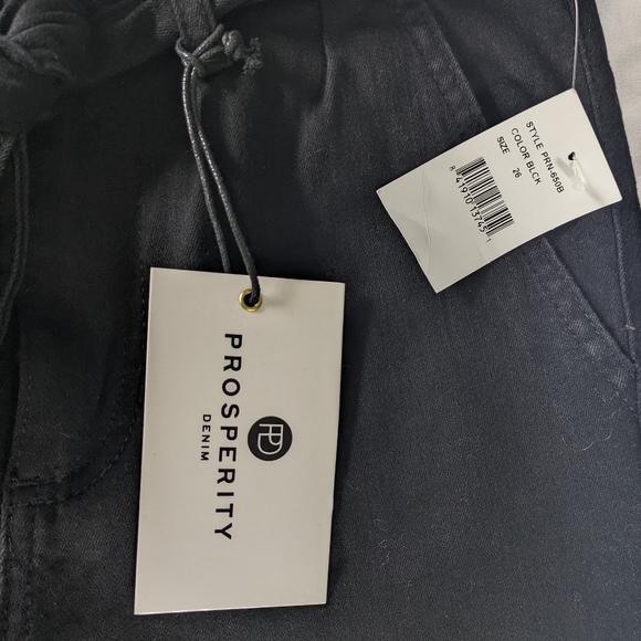 Prosperity Black Denim Tie Waist Paper Bag Skinny Jeans - Picture 3 of 12